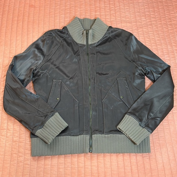 Joe’s Jeans Vintage Y2K Satin Aviation Bomber Brown Jacket size Large - Picture 14 of 16